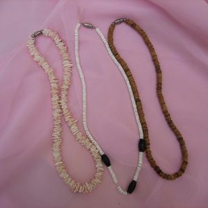 Women's Three Beaded Boho Surfer Necklaces